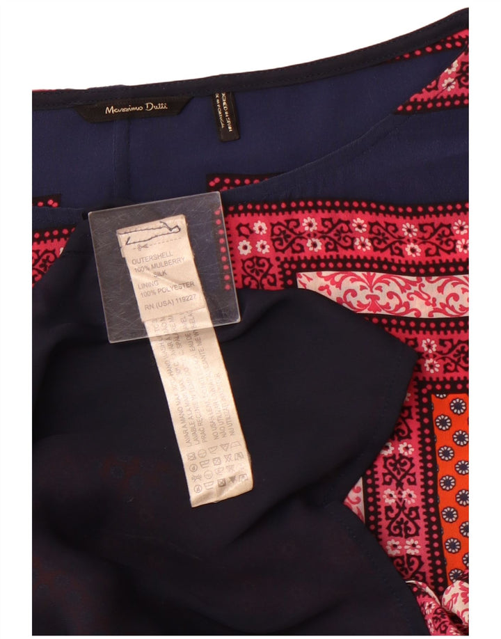 MASSIMO DUTTI Vestido recto de manga 3/4 para mujer UK 42 Medio Naranja Floral