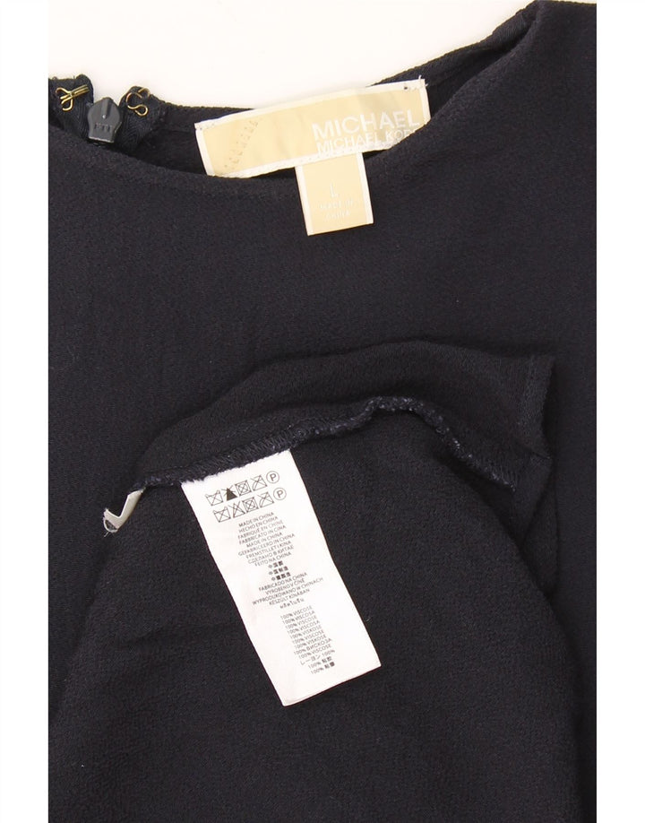 MICHAEL KORS Womens Blouse Top UK 16 Large Navy Blue Viscose Vintage Michael Kors and Second-Hand Michael Kors from Messina Hembry 