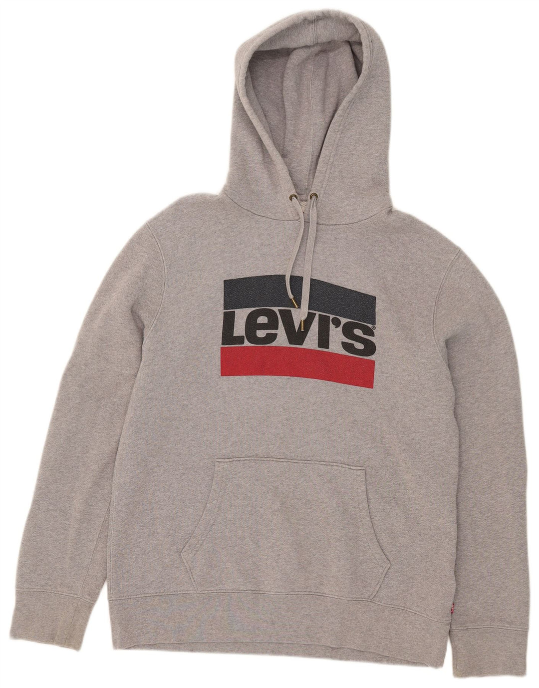 Levi's Jersey con capucha gráfica para hombre de algodón gris grande