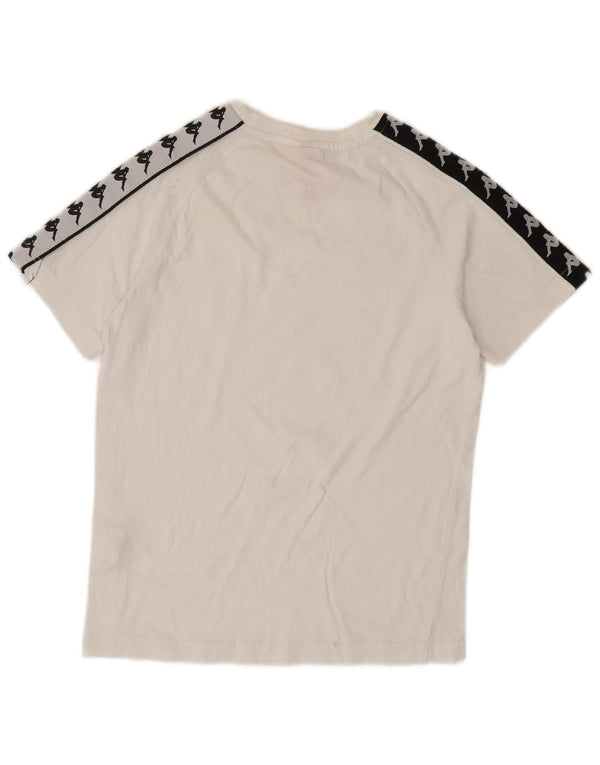Kappa Camiseta gráfica para mujer UK 6 XS Blanco Colorblock Algodón