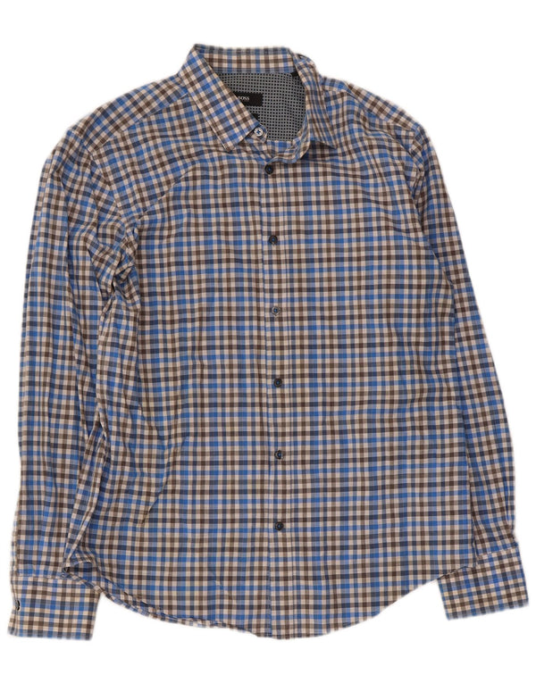 Camisas HUGO BOSS Hombre | Camisa slim fit de algodón con cuadros azules grandes