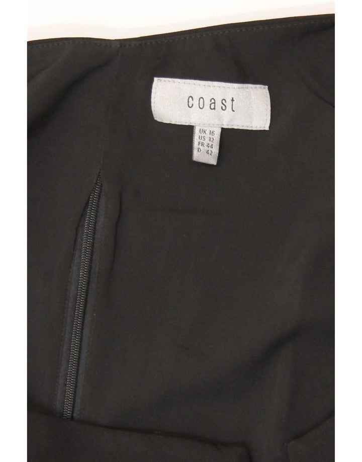 Coast Top corto con hombros descubiertos para mujer UK 46 Grande Poliéster negro