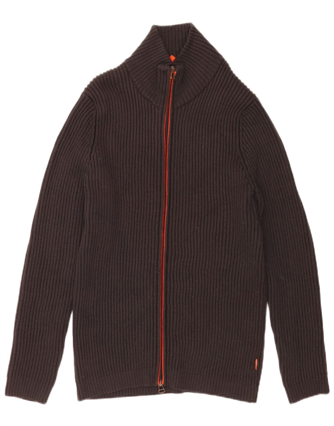 Hugo Boss Hombre Jersey Cárdigan Lana Virgen Gris Medio