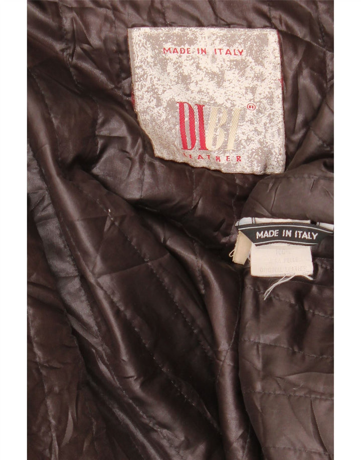 Dibi Chaqueta de cuero para hombre UK 42 XL Cuero marrón