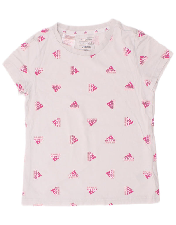 Adidas Camiseta gráfica para niña 9-10 años Blanco Algodón