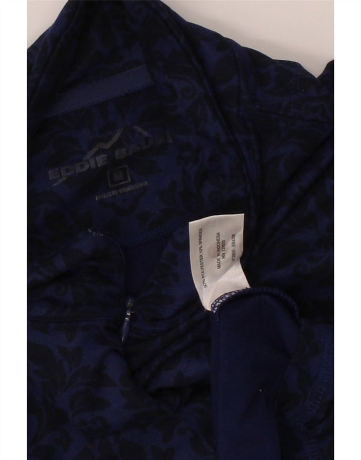 EDDIE BAUER Womens Pullover Tracksuit Top UK 14 Medium Navy Blue Floral Vintage Eddie Bauer and Second-Hand Eddie Bauer from Messina Hembry 