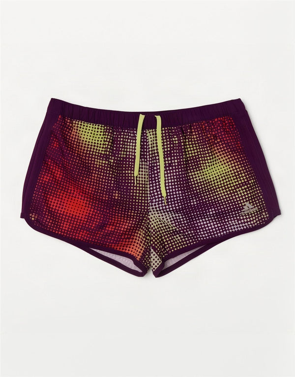 Adidas Mujer Climalite Sport Shorts UK 10 Pequeño Púrpura Manchado