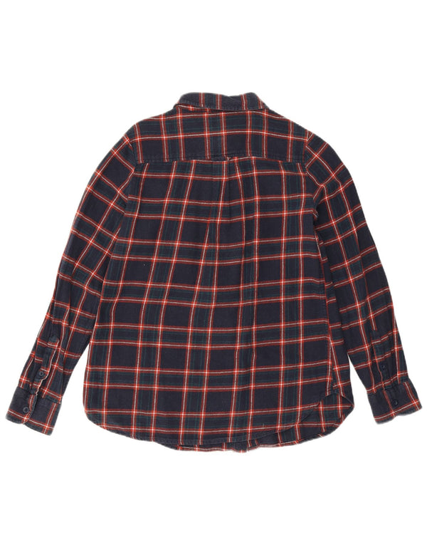 Camisa de franela para mujer Fat Face UK 40 Small Azul marino Cuadros Algodón