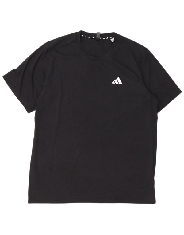 ADIDAS Camiseta Aeroready para hombre Top grande de algodón negro