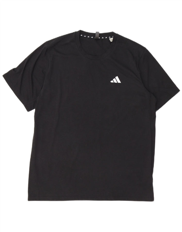 ADIDAS Camiseta Aeroready para hombre Top grande de algodón negro