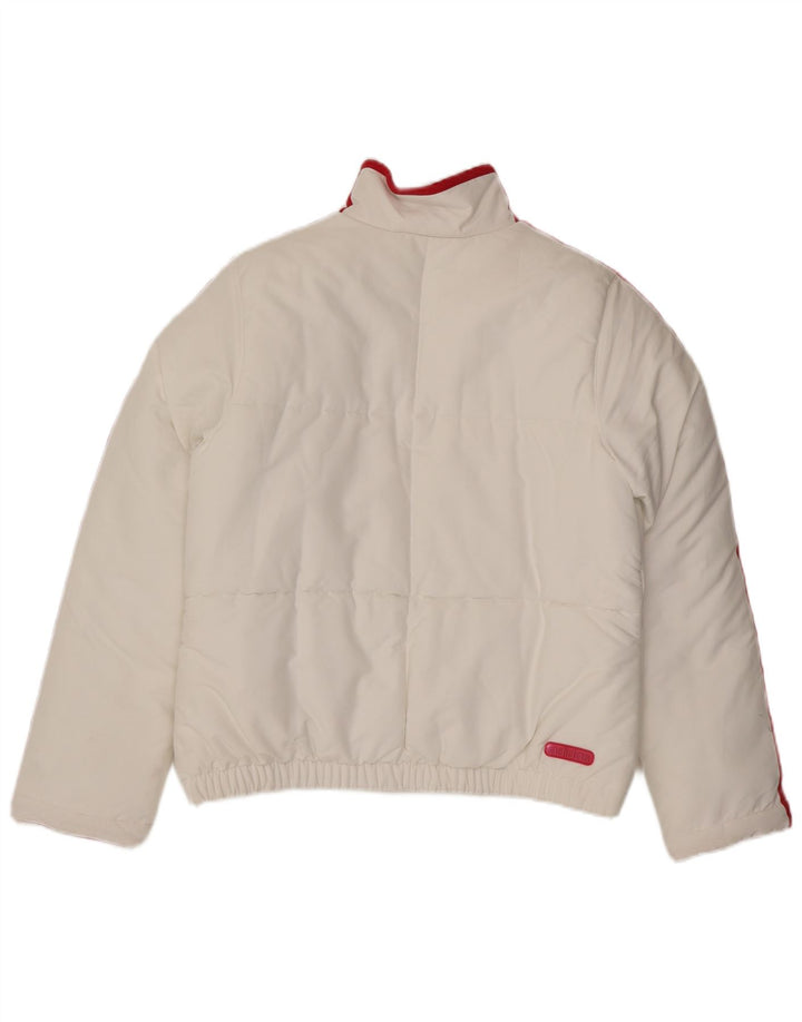 Adidas Chaqueta acolchada gráfica para mujer UK 46 Grande Poliéster blanco