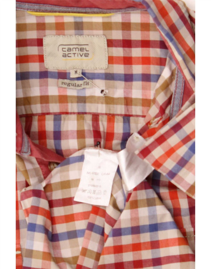 Camisa Camel Active Regular Fit para hombre Algodón a cuadros multicolor mediano