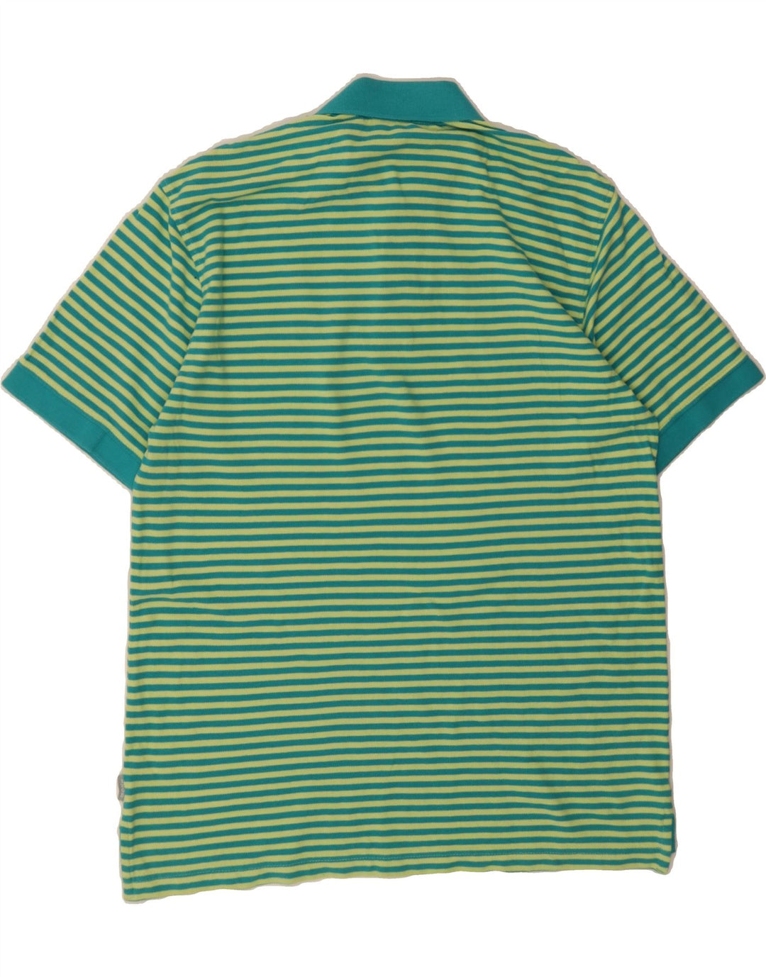 IZOD Mens Polo Shirt Large Blue Striped Cotton Vintage Izod and Second-Hand Izod from Messina Hembry 