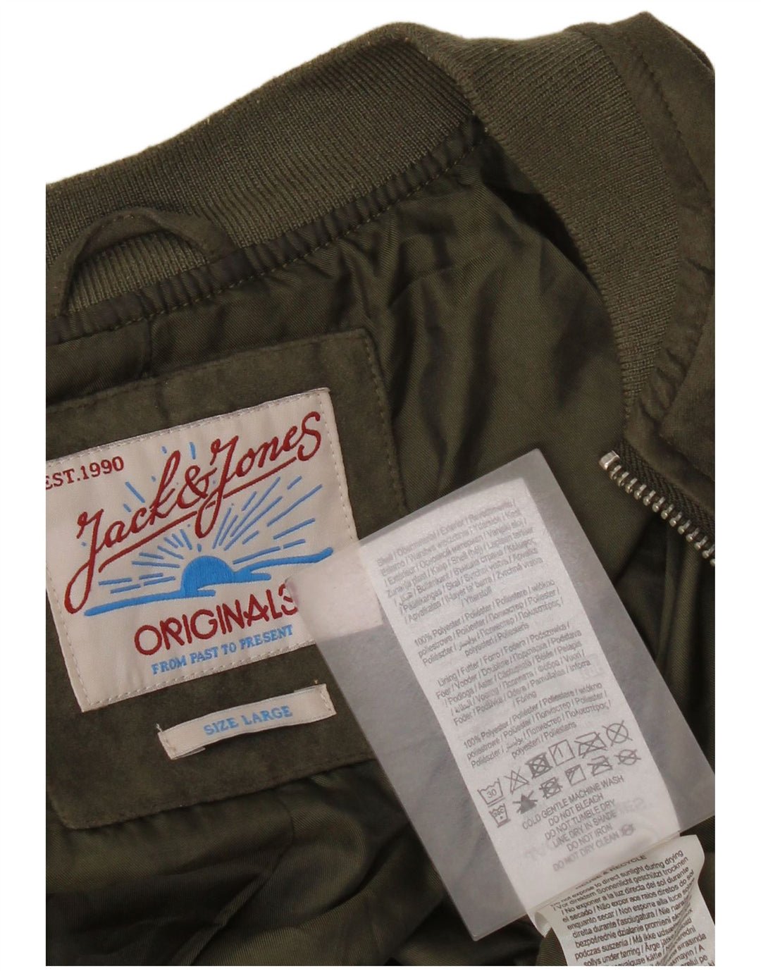 Jack & Jones Chaqueta bomber para hombre UK 40 Large Caqui Poliéster