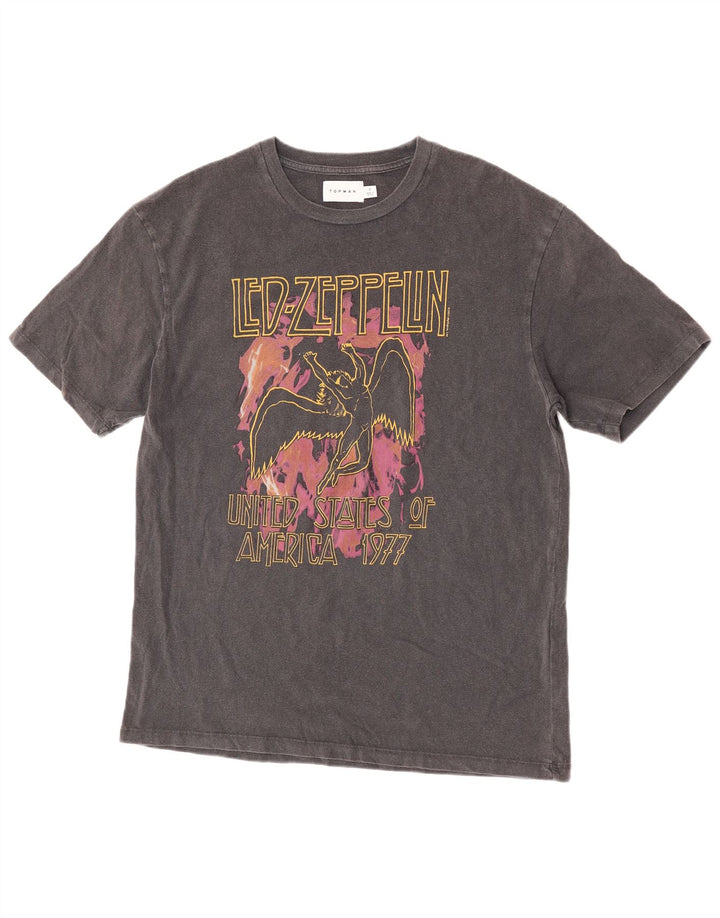 Topman Camiseta gráfica para hombre Top pequeño de algodón gris