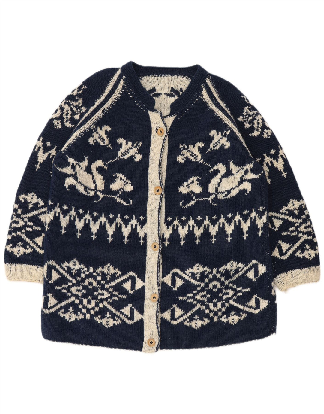 Vintage mujeres oversize longline cardigan suéter Reino Unido 18 XL azul marino