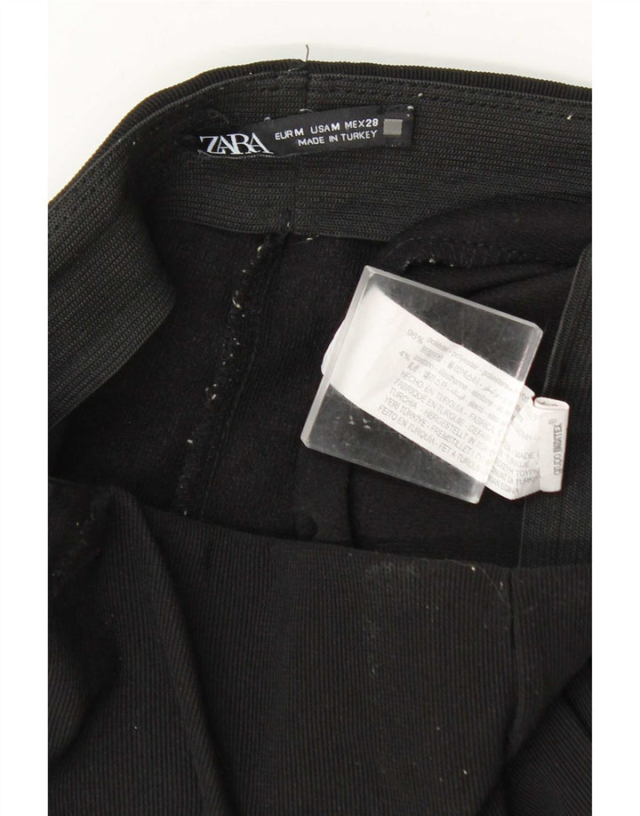 Zara Leggings Acampanados Para Mujer UK 44 Poliéster Negro Mediano