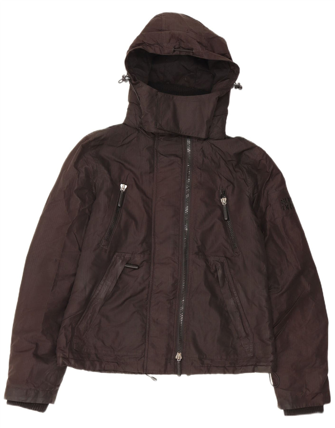 Superdry Chaqueta Cortavientos Con Capucha Para Mujer UK 44 Grande Poliéster Negro