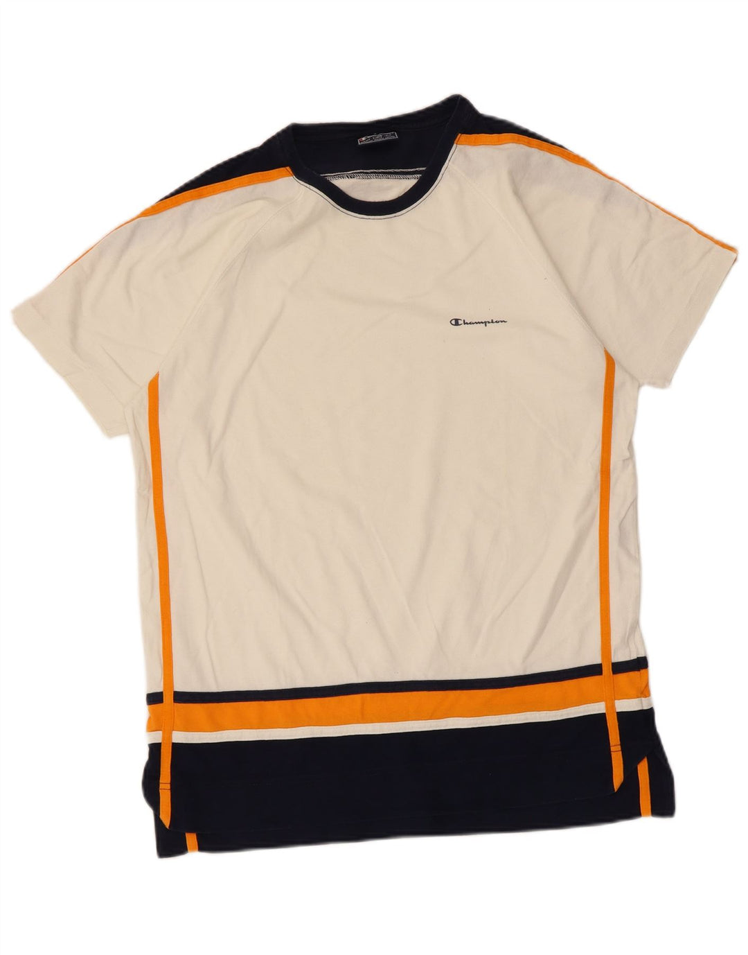 Champion Camiseta para hombre Top Medium White Colourblock Cotton