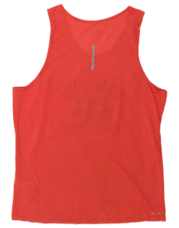 Nike Mujer Dri Fit Graphic Vest Top UK 14 Medio Rojo Poliéster Deportes
