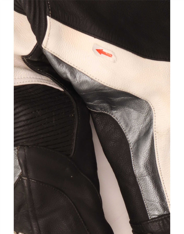 Giudici Chaqueta de carreras gráfica para hombre UK 36 Small Cuero color block negro