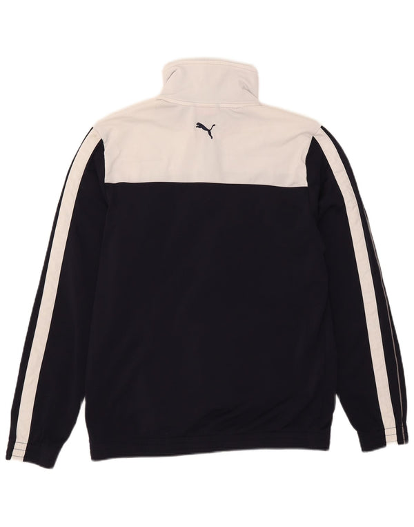 Puma Chaqueta superior de chándal para hombre Poliéster color block azul marino mediano