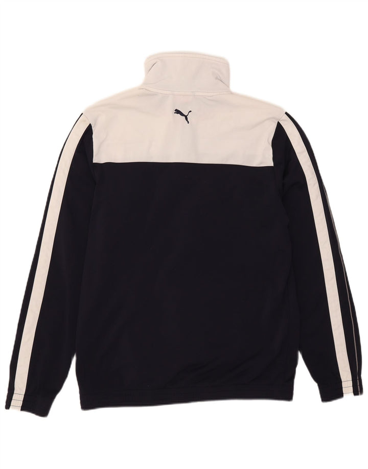 Puma Chaqueta superior de chándal para hombre Poliéster color block azul marino mediano