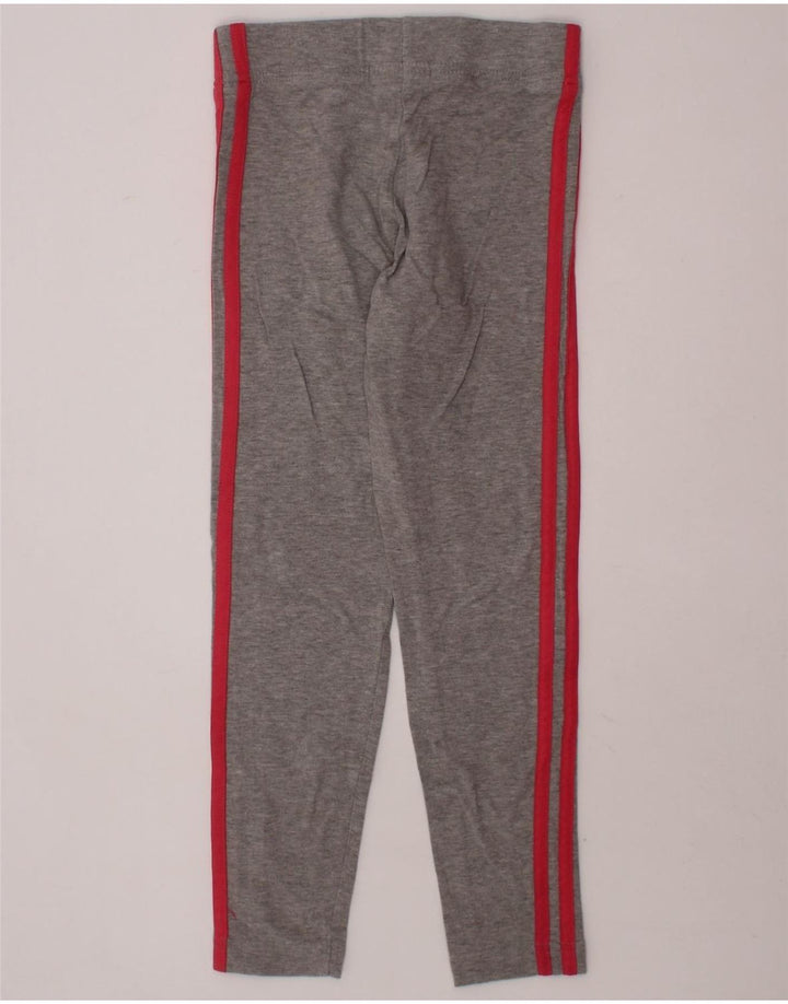 ADIDAS Girls Leggings 7-8 Years Grey Cotton Vintage Adidas and Second-Hand Adidas from Messina Hembry 