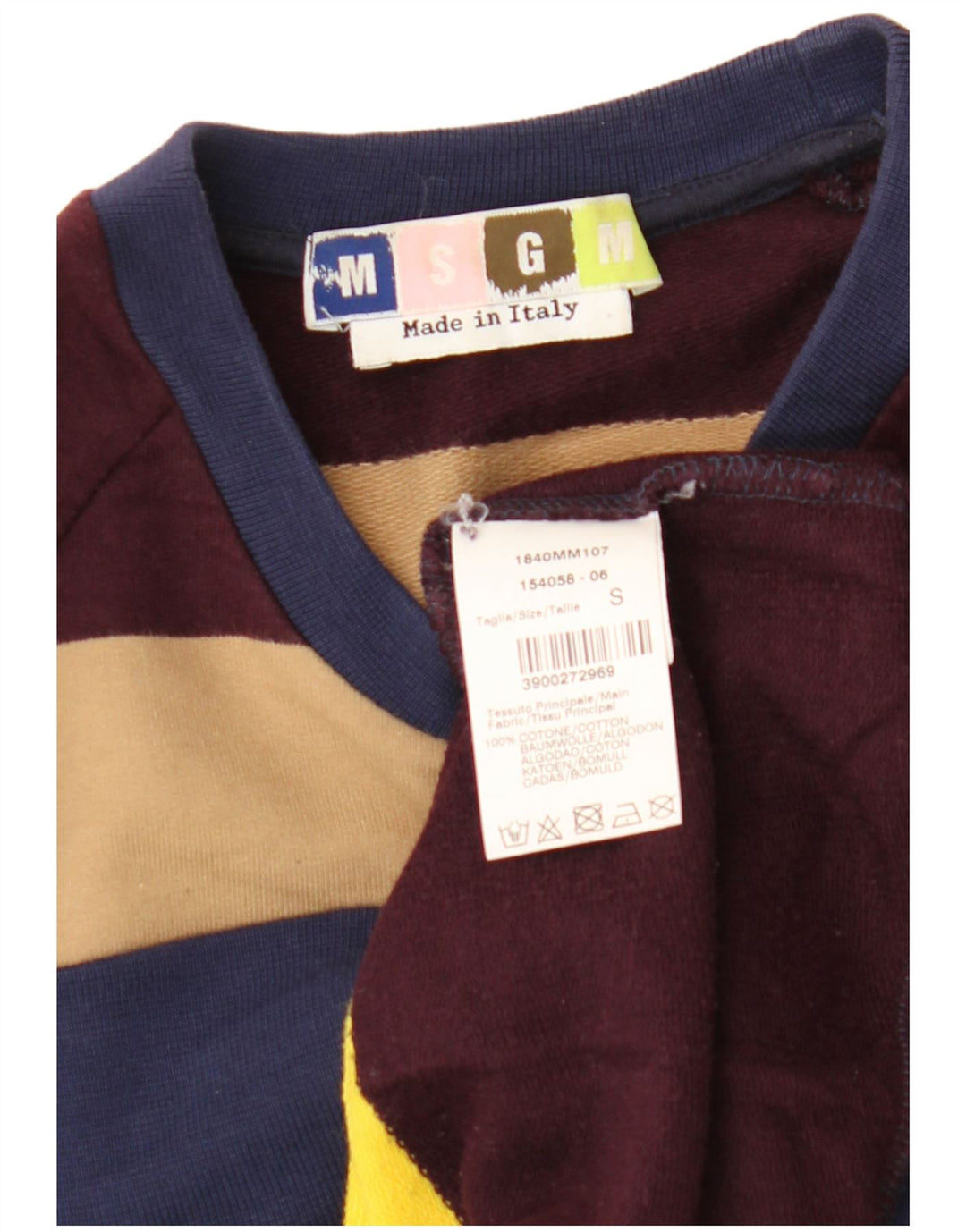 MSGM Sudadera con Capucha para Hombre Jersey Pequeño De Algodón A Rayas Multicolor