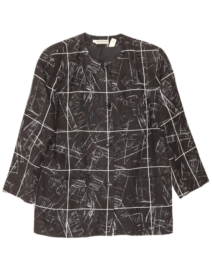 Cacharel Chaqueta Blazer con Estampado Abstracto para Mujer UK 8 Small Black Check