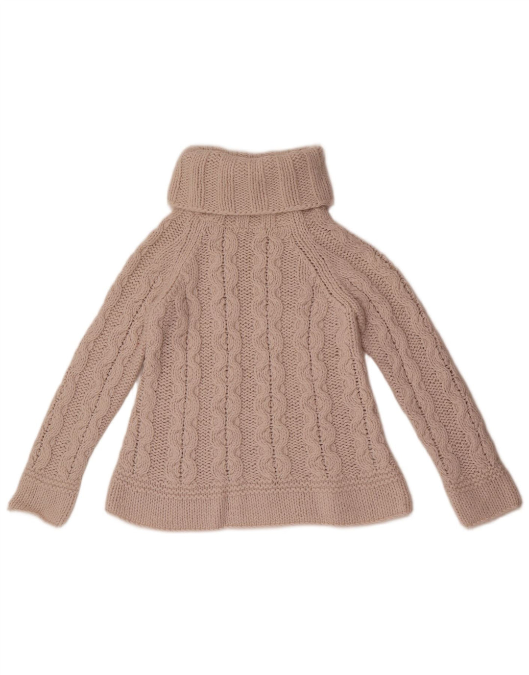 Marks & Spencer Suéter con cuello vuelto para mujer UK 10 Small Beige Acrílico