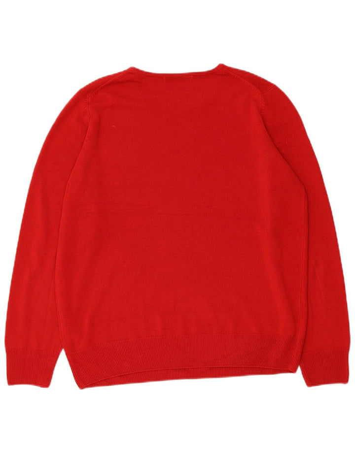 Marks & Spencer Suéter tipo jersey con cuello redondo para mujer UK 40 Acrílico rojo mediano