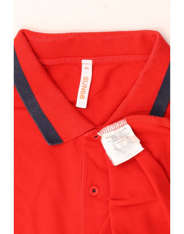 Sun68 Polo para hombre 3XL Algodón rojo