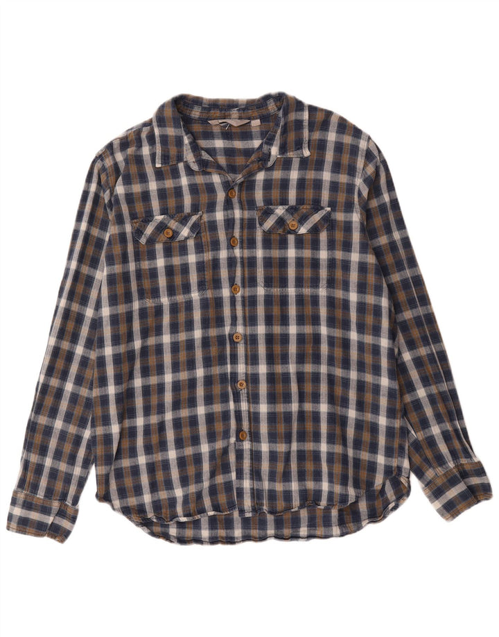Camisa de franela para hombre de Mountain Warehouse XL Algodón a cuadros azules