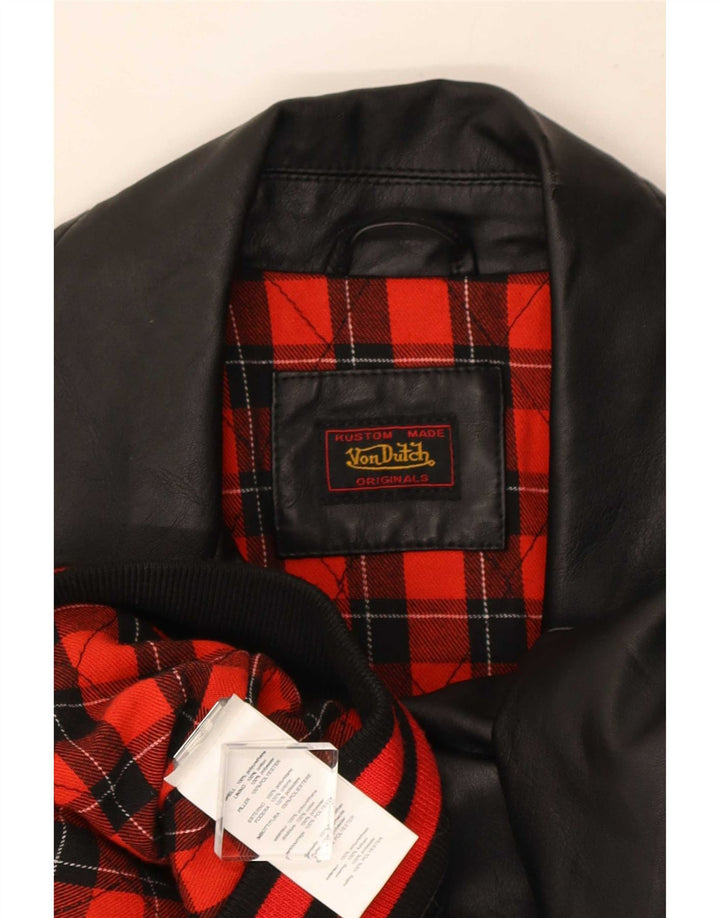 Chaqueta motera de piel sintética para mujer Von Dutch UK 40 Small Poliuretano negro