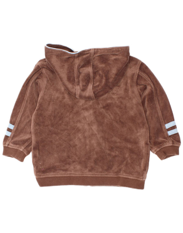 Puma - Sudadera con capucha y cremallera de terciopelo para bebés de 18 a 24 meses, color marrón