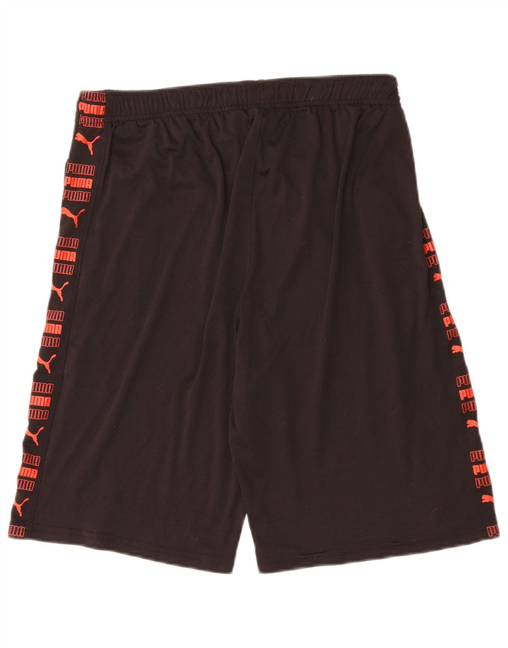 PUMA Pantalones cortos deportivos con gráficos para hombre, poliéster negro grande