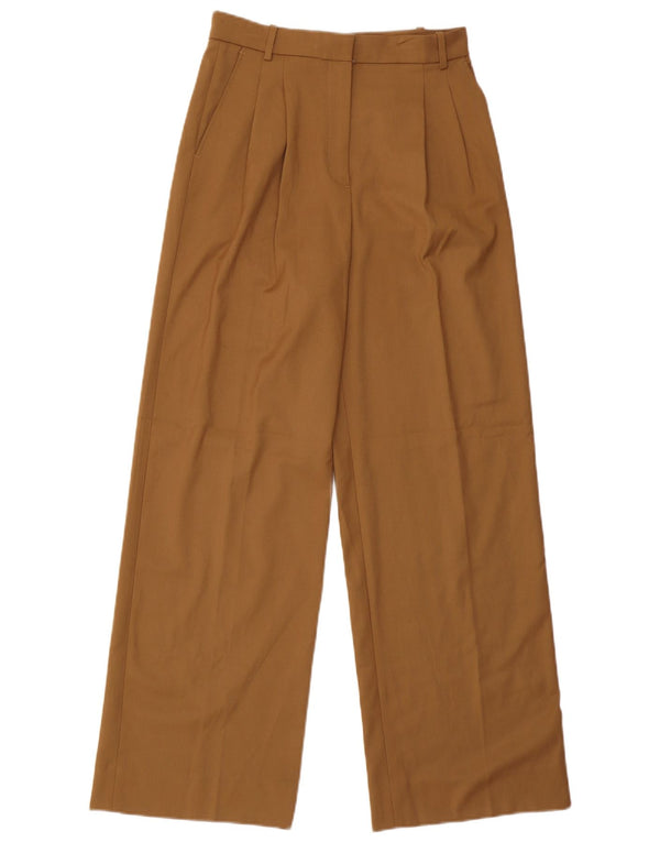 Zara Mujer Pantalones Chinos De Cintura Alta Pegged Pequeño W26 L31 Poliéster Beige
