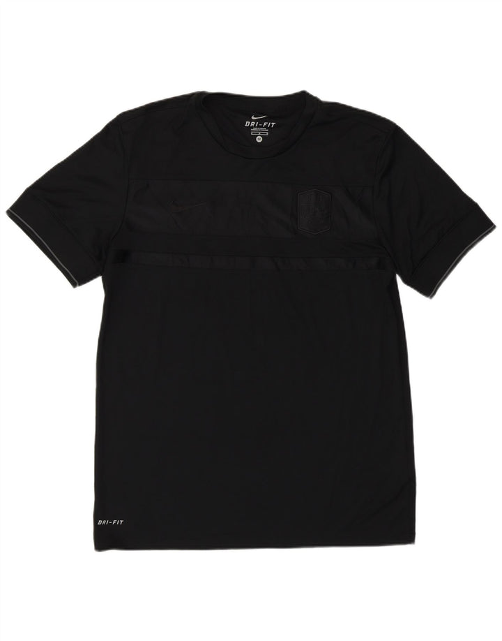 Camiseta Nike Dri Fit para hombre Top poliéster negro mediano
