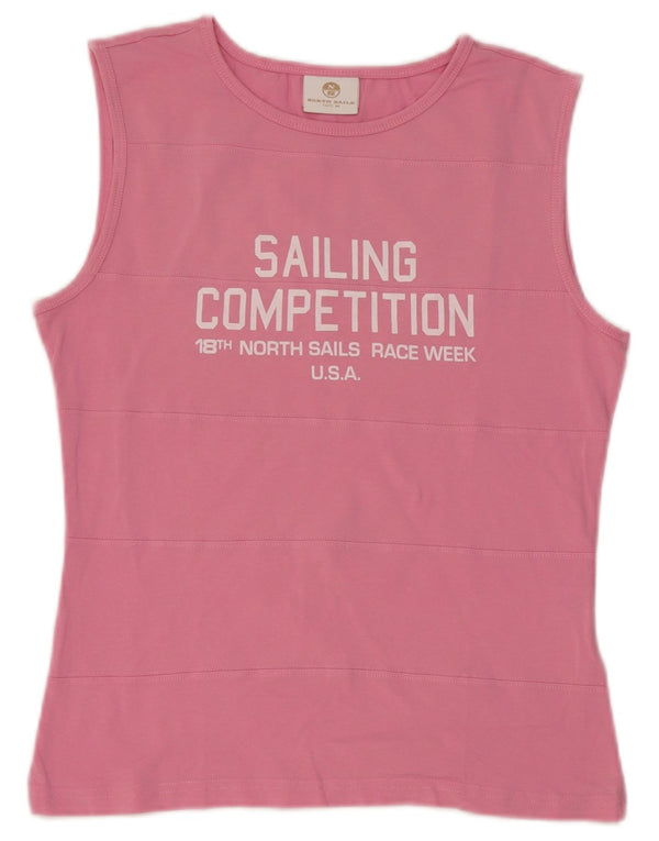 North Sails Top sin mangas con gráfico corto para mujer UK 40 Medium Pink