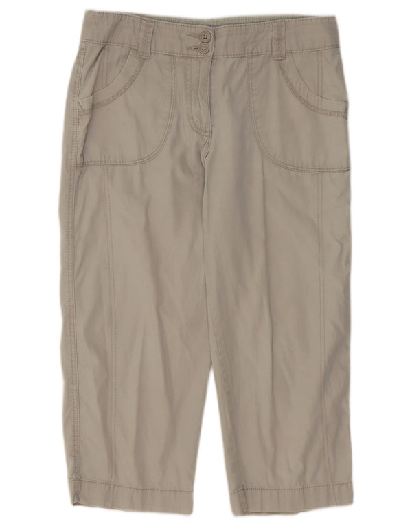 Marks & Spencer Pantalones Capri para Mujer UK 8 Small W29 L20 Algodón Beige