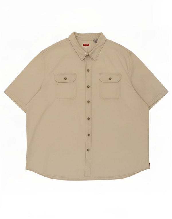 Wrangler Camisa Manga Corta Hombre 3XL Algodón Beige