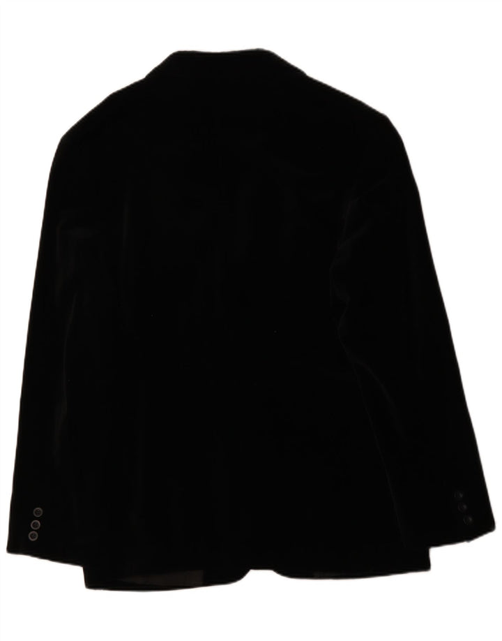 Impuls Chaqueta tipo blazer de terciopelo con 3 botones para hombre UK 40 Large Algodón negro