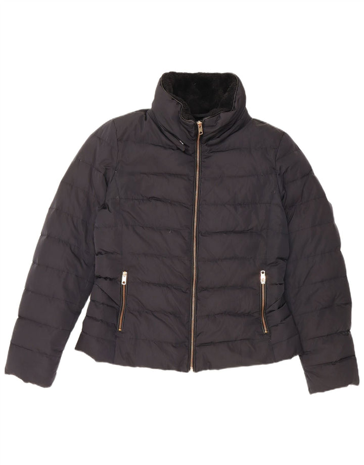 Zara Mujer Chaqueta Acolchada Reino Unido 44 Grande Azul Marino
