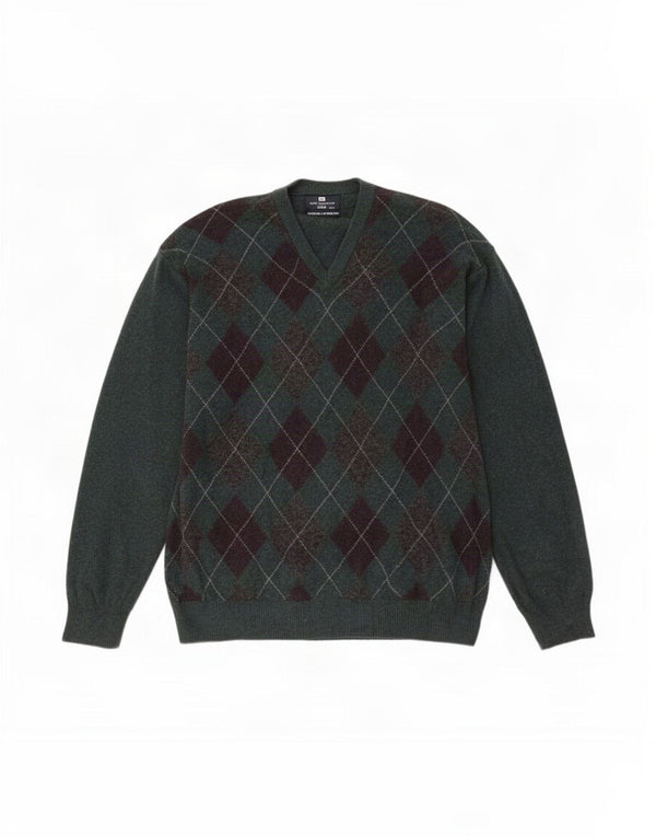 Marks & Spencer - Jersey para hombre, color azul, con cuello en V, talla 2XL, color verde