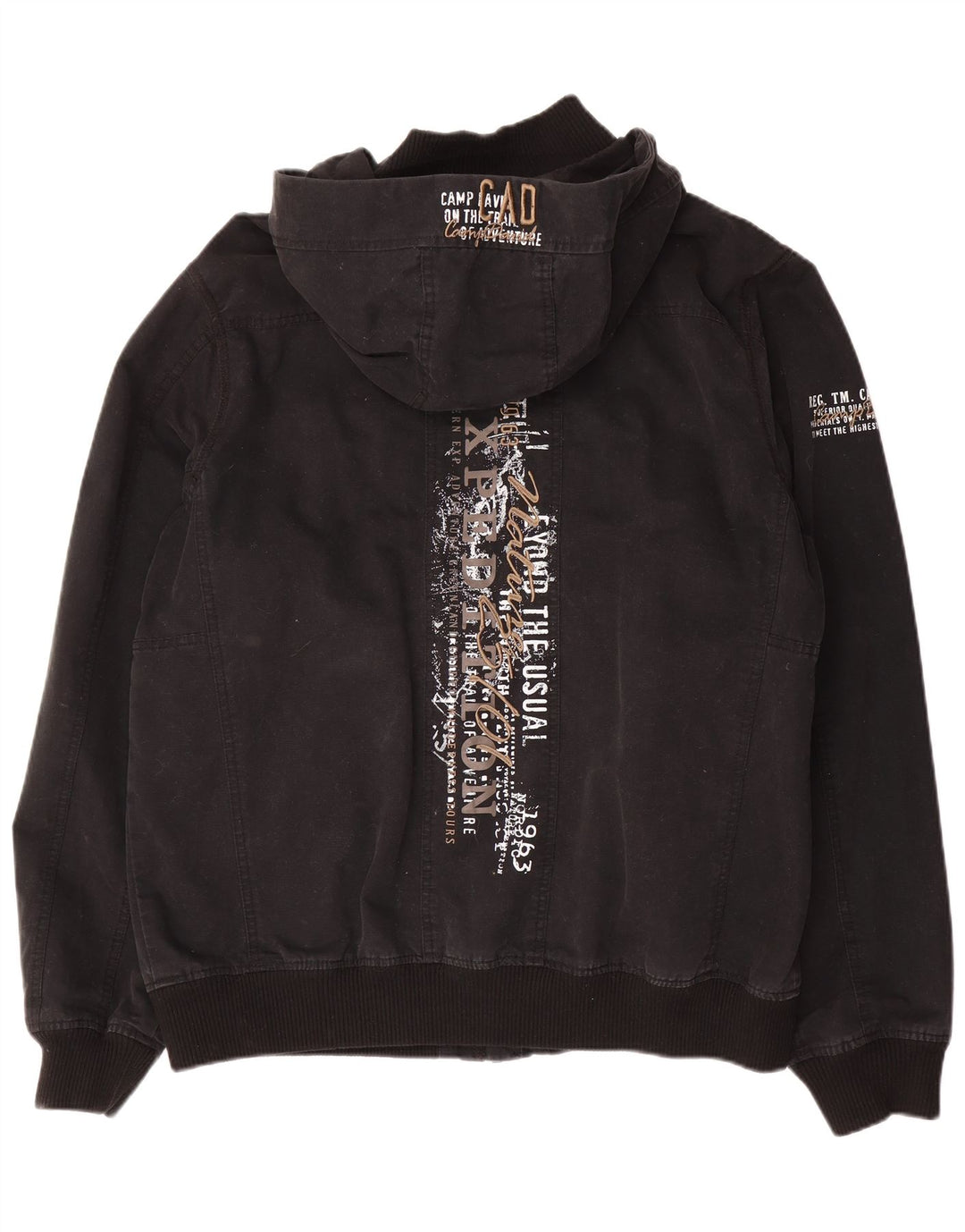 Camp David Chaqueta bomber gráfica para hombre UK 42 XL Algodón negro