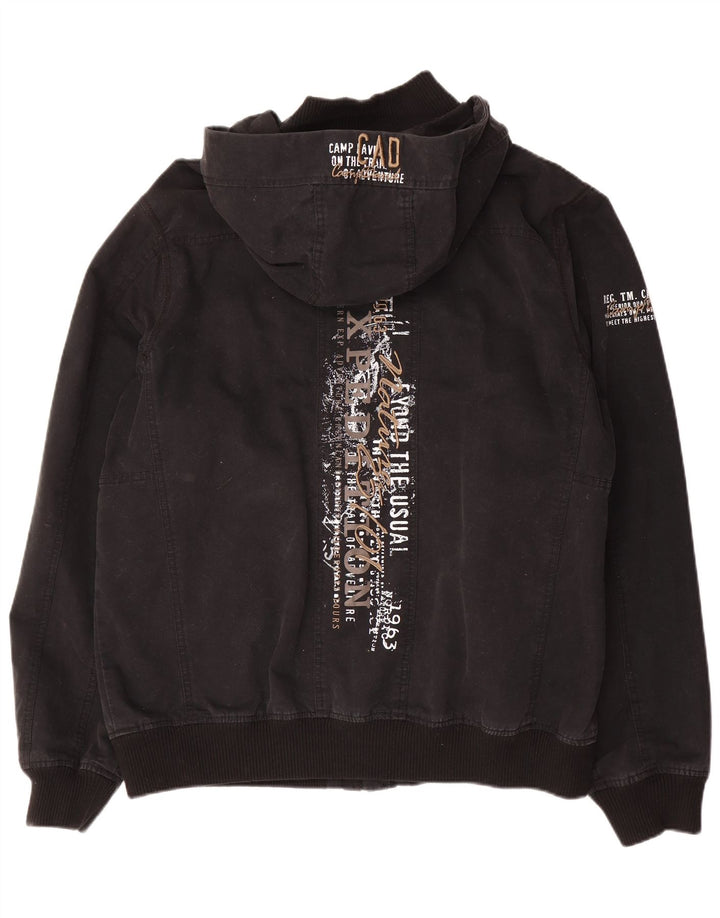 Camp David Chaqueta bomber gráfica para hombre UK 42 XL Algodón negro