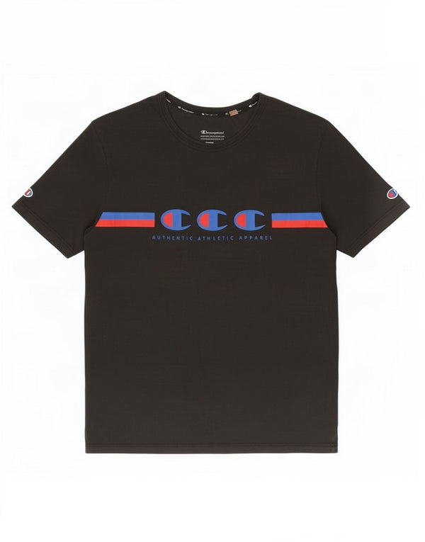 Champion Camiseta gráfica para hombre Top grande de algodón negro