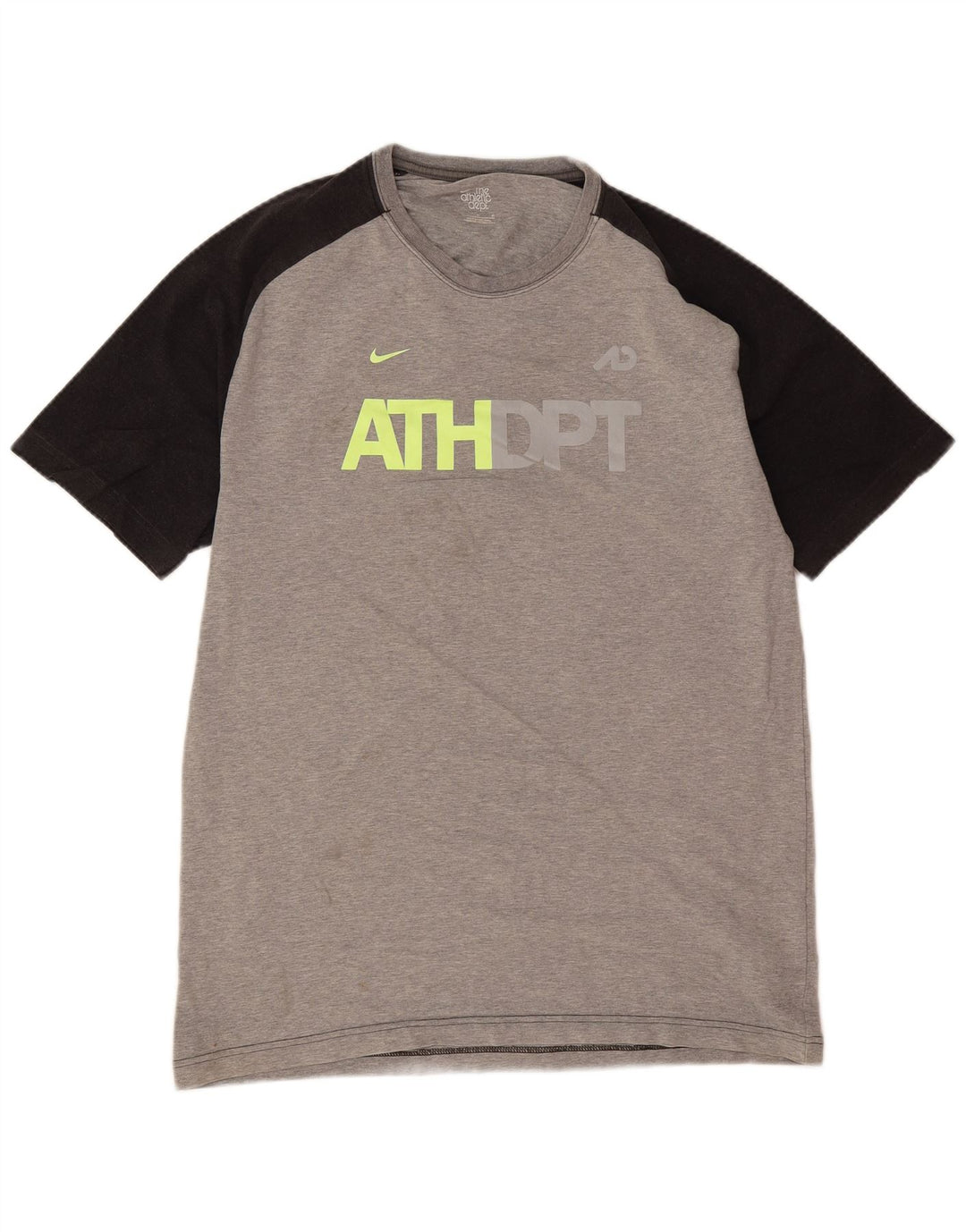 Nike Camiseta gráfica para hombre Top grande de algodón gris con bloques de color
