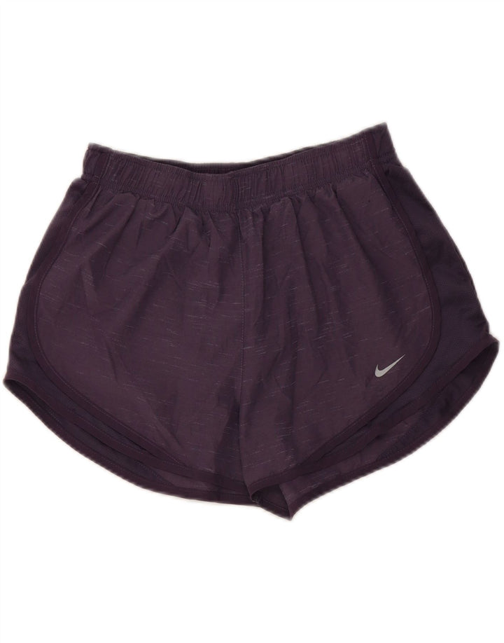 NIKE Pantalones cortos deportivos Dri Fit para mujer UK 44 Poliéster moteado morado mediano
